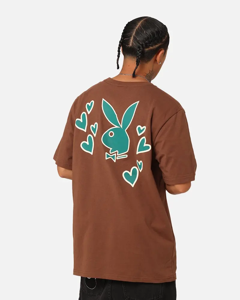 Playboy Pb Heart T-Shirt Brown 1