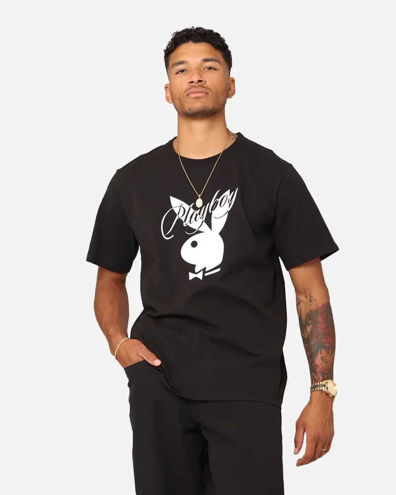 Playboy Playboy Bunny Script T-Shirt Black 1