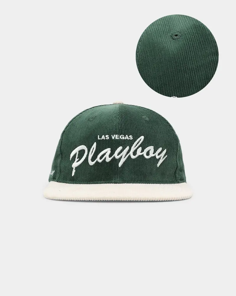 Playboy X Culture Kings Script Snapback Forest Green/Off White 1