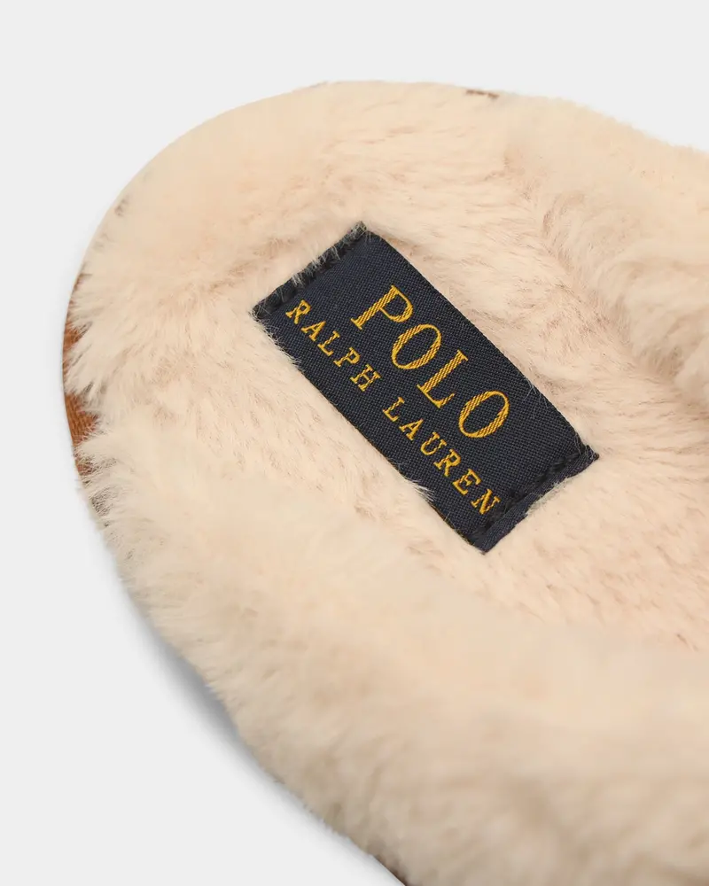 Polo Ralph Lauren Women's Kayleigh Scuff Bear Slipper Snf Suede 4