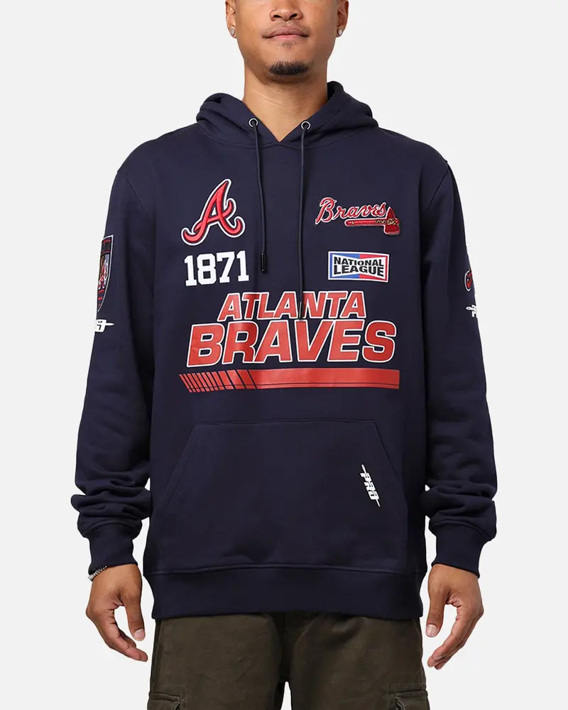 Pro Standard Atlanta Braves Fast Lane Hoodie Midnight Navy 1