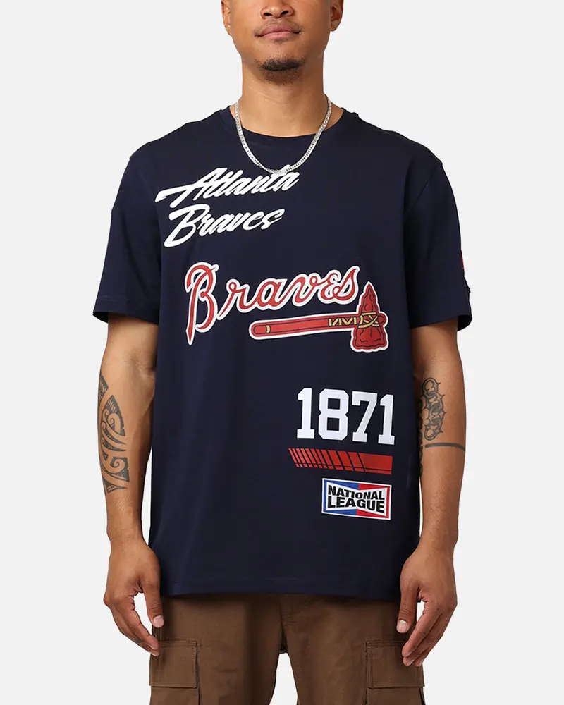 Pro Standard Atlanta Braves Fast Lane Sj T-Shirt Midnight Navy 1