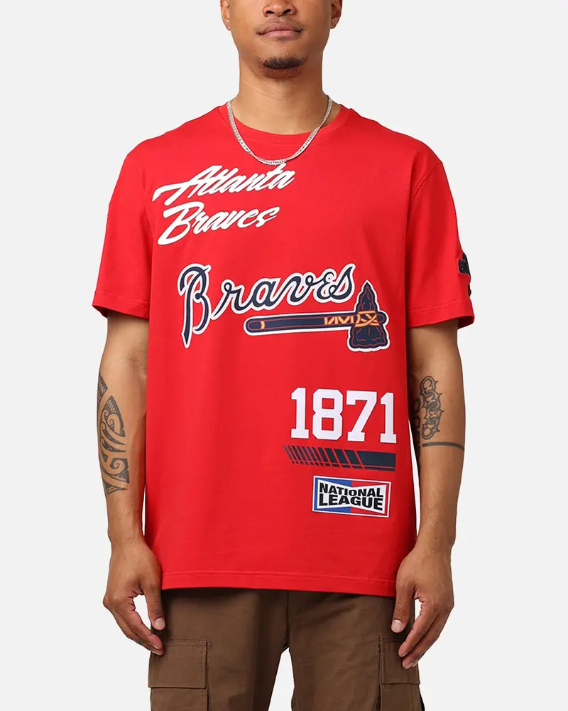 Pro Standard Atlanta Braves Fast Lane Sj T-Shirt Red 1
