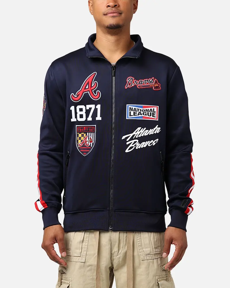 Pro Standard Atlanta Braves Fast Lane Track Jacket Midnight/Red 1