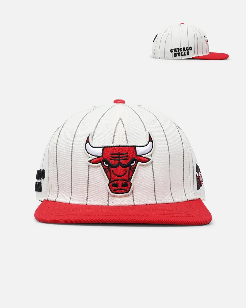 Pro Standard Chicago Bulls Pinstripe Wool Snapback Eggshell/Yellow 1