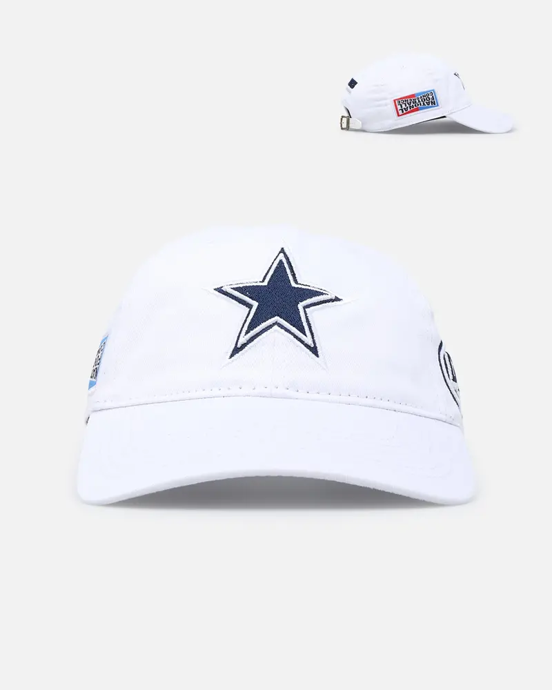 Pro Standard Dallas Cowboys Fast Lane Logo Dad Hat Strapback White 1