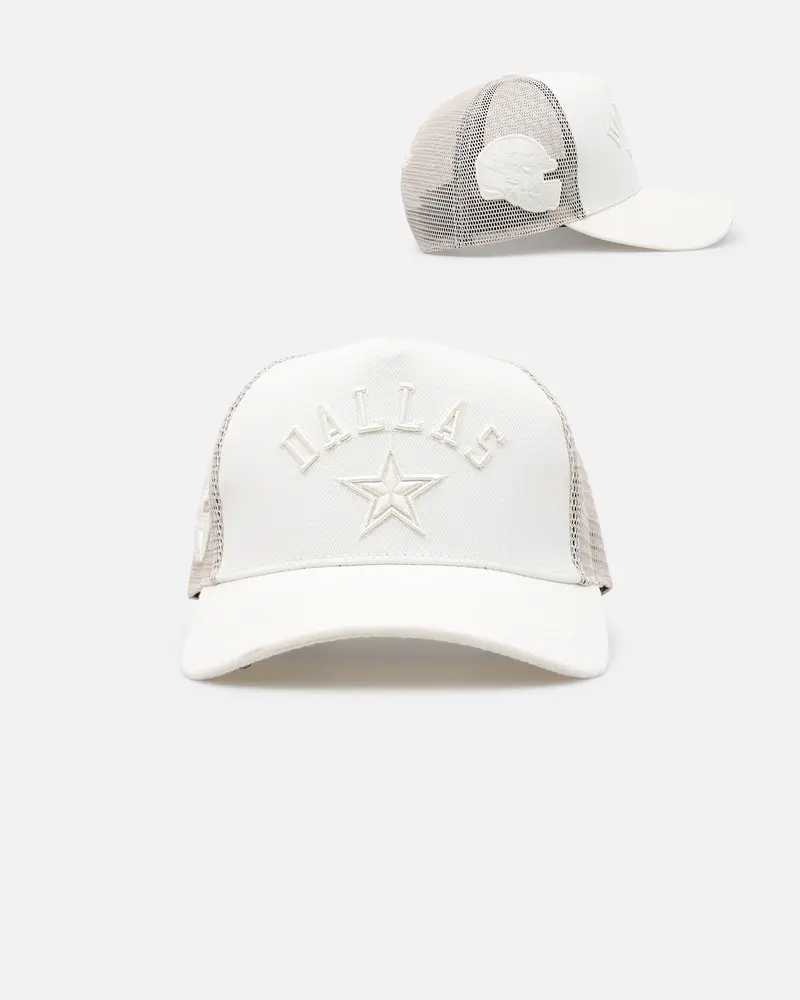 Pro Standard Dallas Cowboys Pinch Front Trucker Snapback Eggshell 1