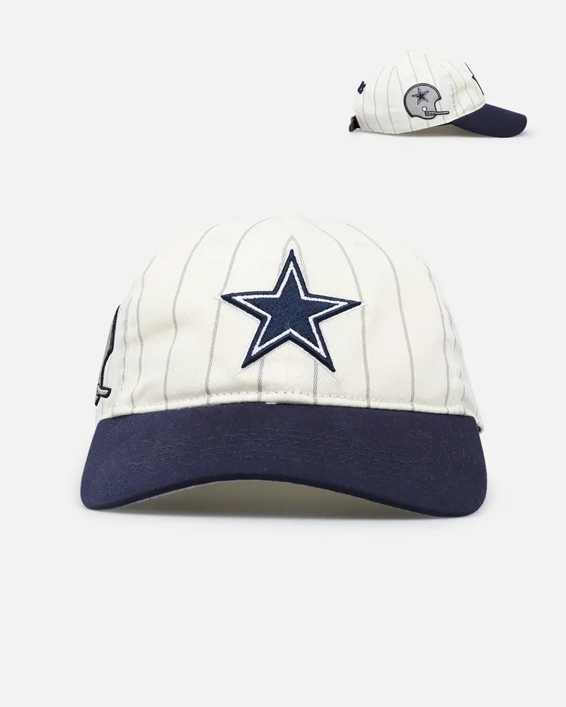 Pro Standard Dallas Cowboys Pinstripe Classic Dad Hat Strapback Eggshell/Yellow 1