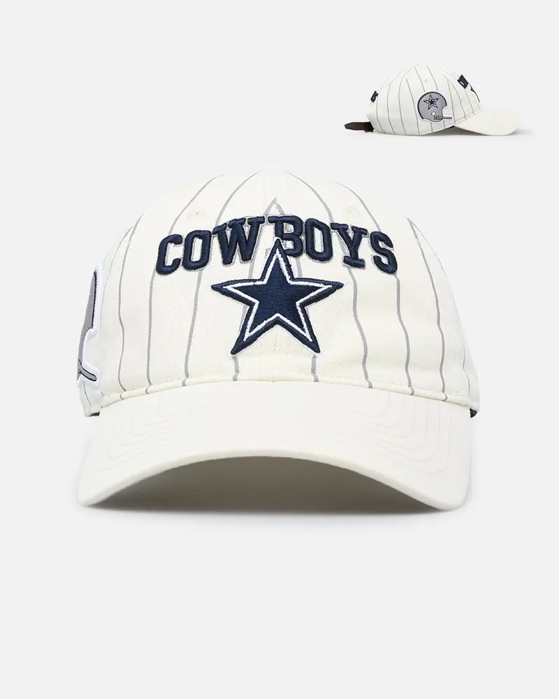 Pro Standard Dallas Cowboys Pinstripe Dad Hat Strapback Eggshell/Yellow 1