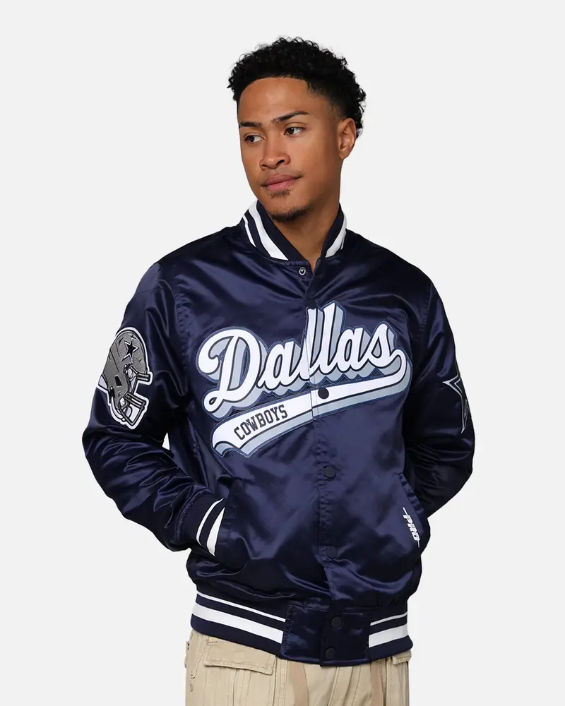 Pro Standard Dallas Cowboys Rib Satin Jacket Midnight Navy 1