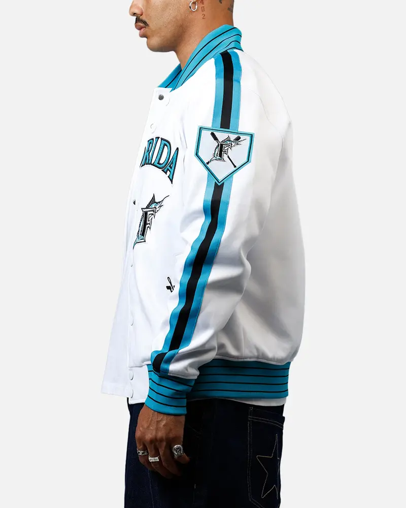 Pro Standard Florida Marlins Double Knit Jacket White 5