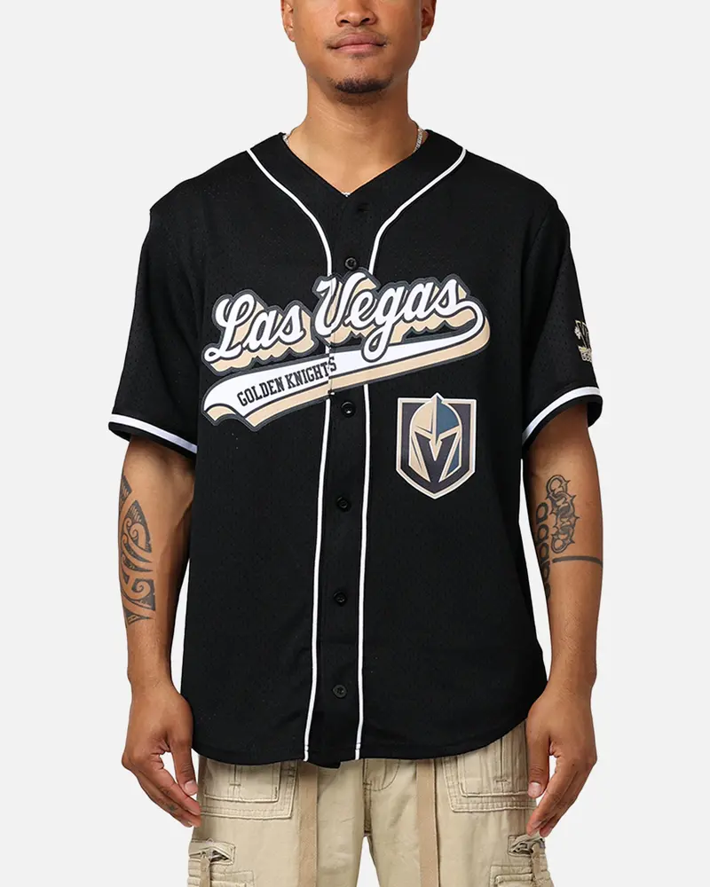 Pro Standard Las Vegas Golden Knights Mesh Button Up Jersey Black 1