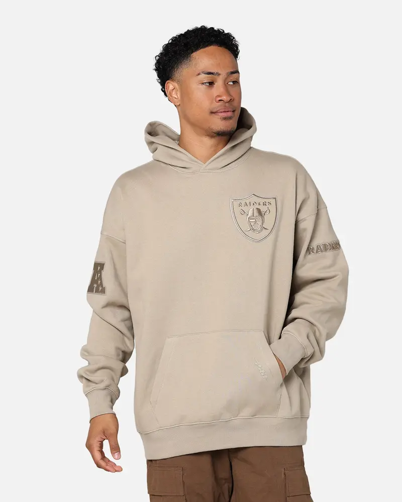 Pro Standard Las Vegas Raiders Drop Shoulder Hoodie Taupe 1