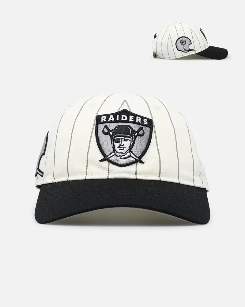 Pro Standard Las Vegas Raiders Pinstripe Classic Dad Hat Strapback Eggshell/Yellow 1