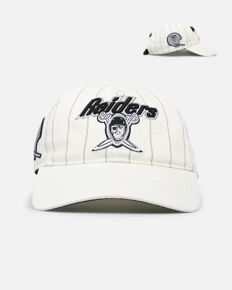 Pro Standard Las Vegas Raiders Pinstripe Dad Hat Strapback Eggshell/Yellow 1
