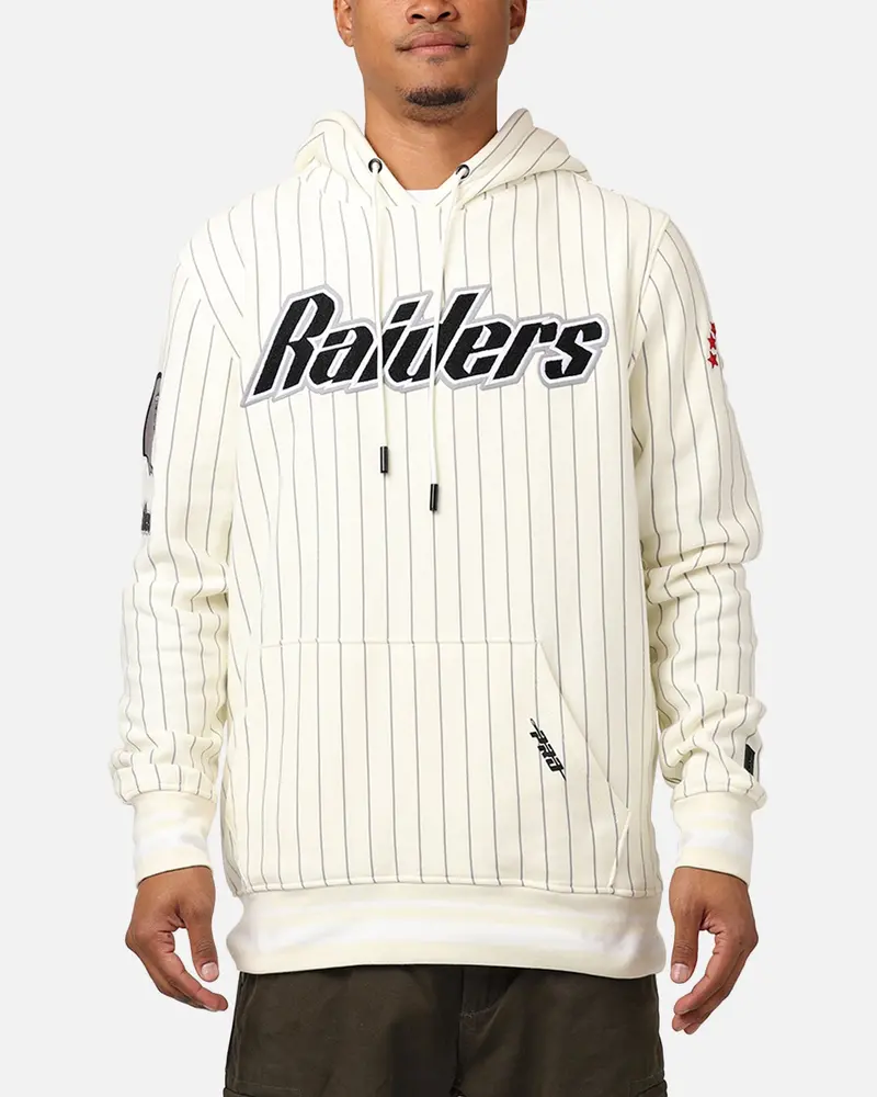 Pro Standard Las Vegas Raiders Pinstripe Hoodie Eggshell/Yellow 1