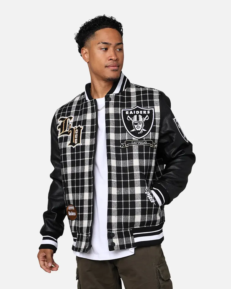 Pro Standard Las Vegas Raiders Pro Prep Plaid Jacket White/Black 1