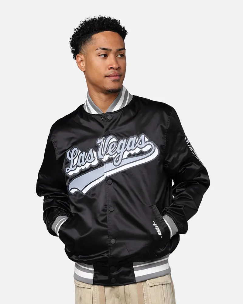 Pro Standard Las Vegas Raiders Rib Satin Jacket Black/Grey 1
