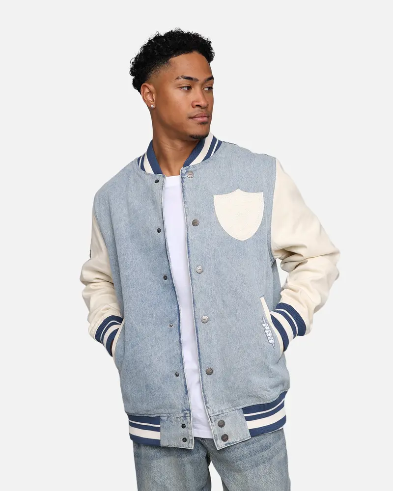 Pro Standard Las Vegas Raiders Varsity Denim Jacket Denim/Linen 1