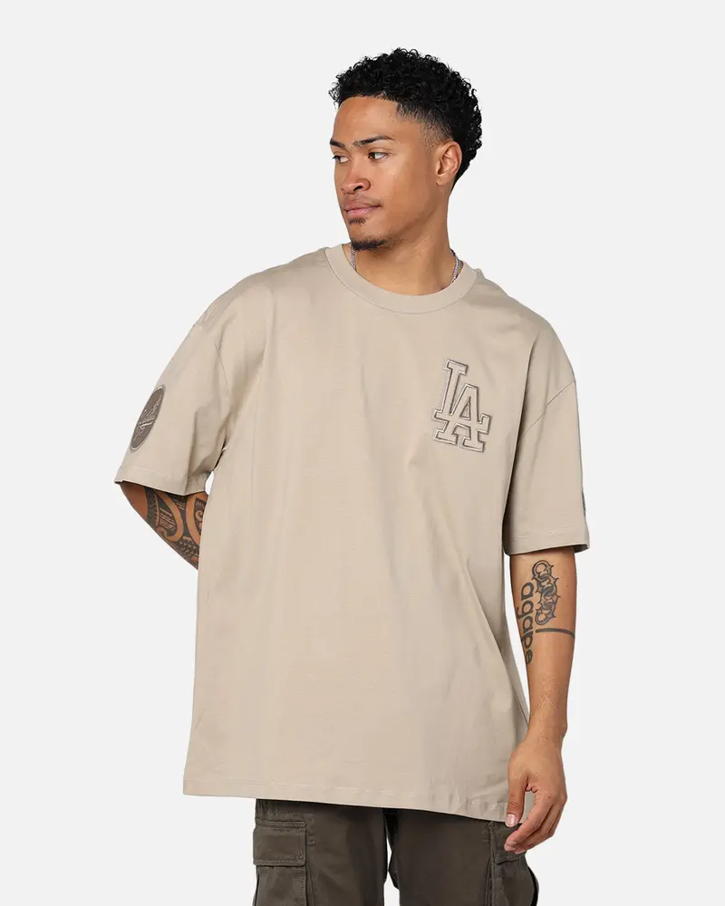 Pro Standard Los Angeles Dodgers Drop Shoulder T-Shirt Taupe 1