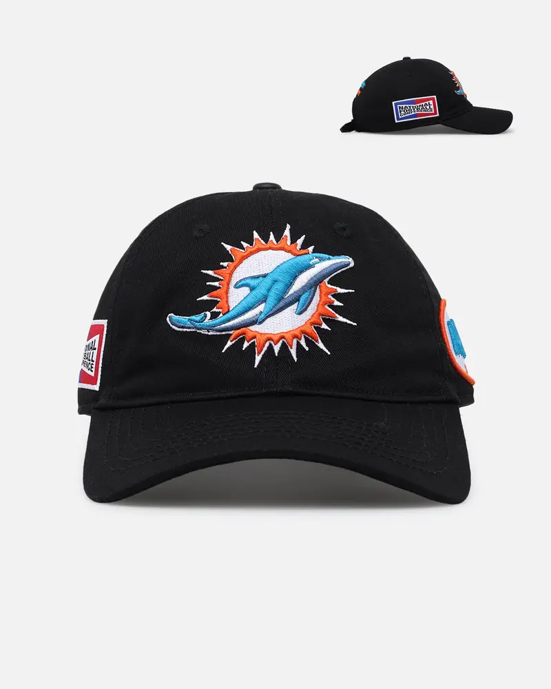 Pro Standard Miami Dolphins Fast Lane Logo Dad Hat Strapback Black 1