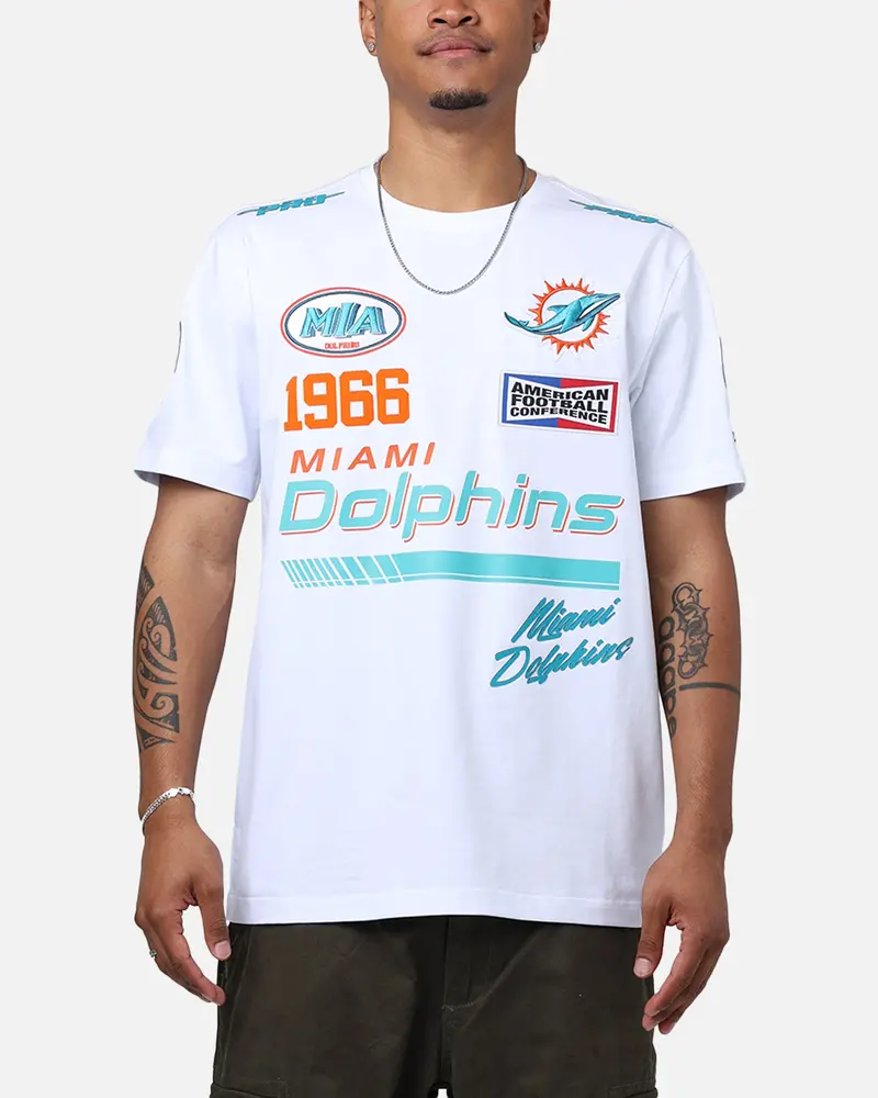 Pro Standard Miami Dolphins Fast Lane Sj T-Shirt White 1