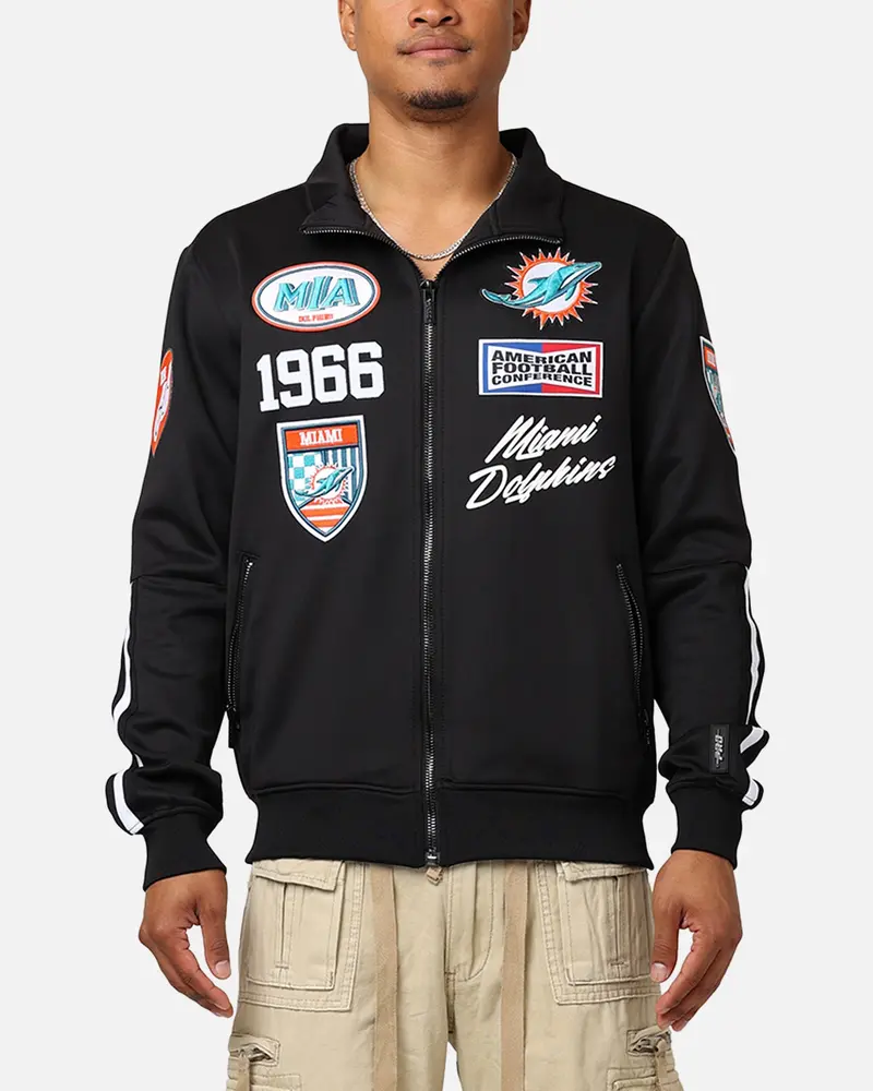 Pro Standard Miami Dolphins Fast Lane Track Jacket Black 1