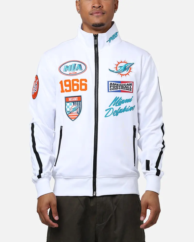 Pro Standard Miami Dolphins Fast Lane Track Jacket White 1