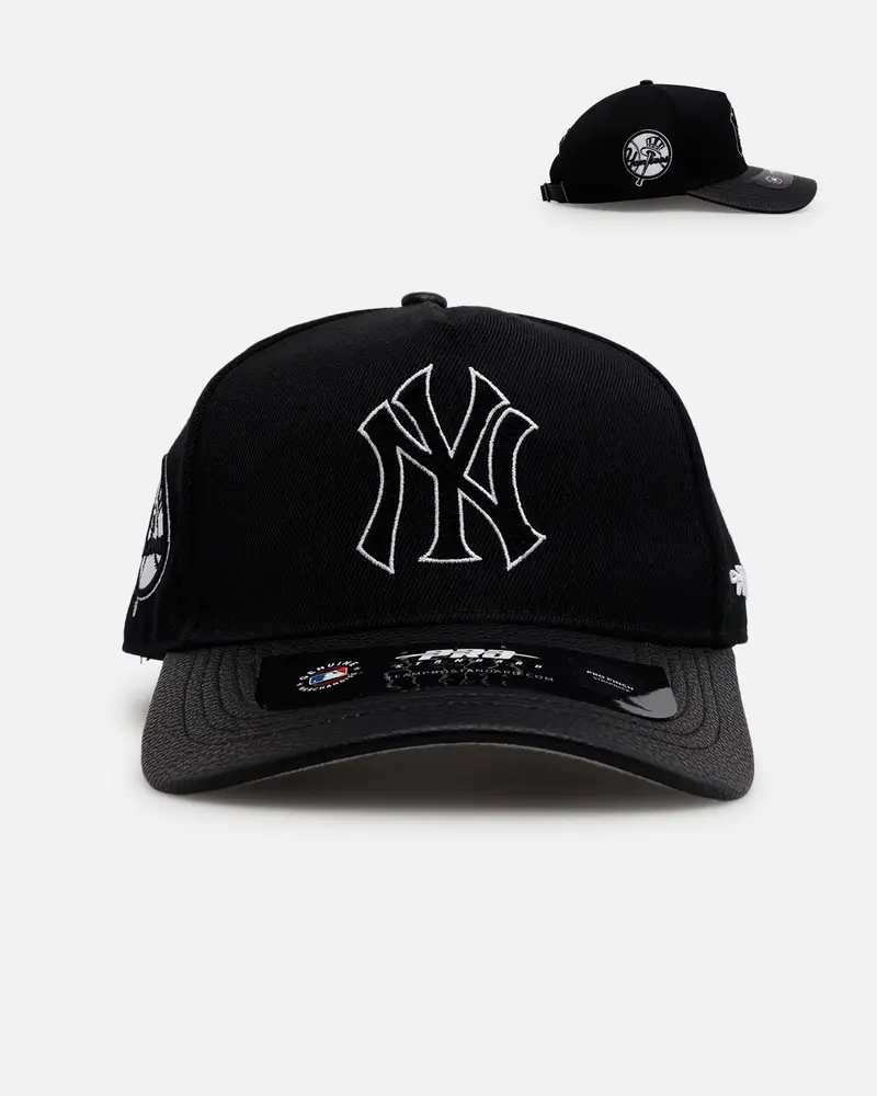 Pro Standard New York Yankees 'Black Chenille' Pro Pinch Strapback Black 1