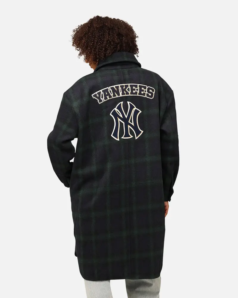 Pro Standard New York Yankees Plaid Shacket Forest Green 1