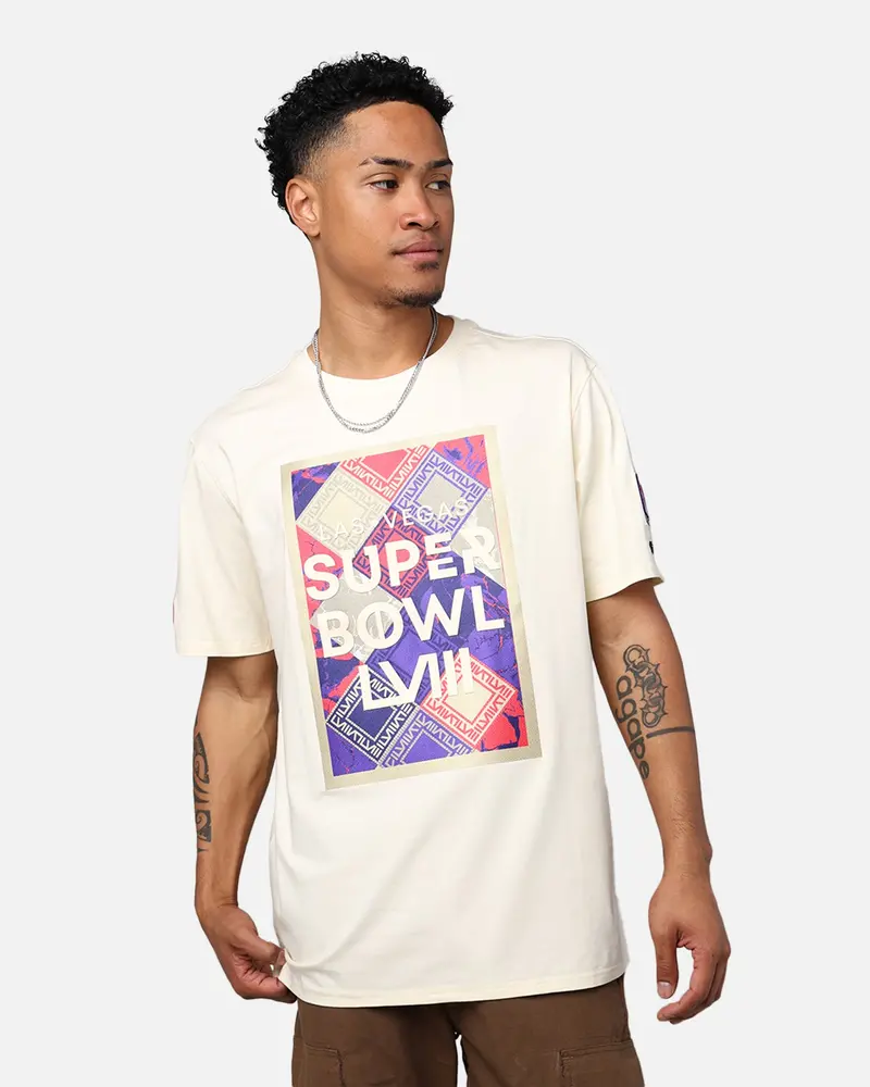 Pro Standard Nfl Las Vegas Super Bowl Lviii Box Logo T-Shirt Eggshell 1
