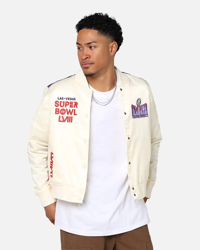 Pro Standard Nfl Super Bowl Lviii Sublimated Jacket Eggshell 1