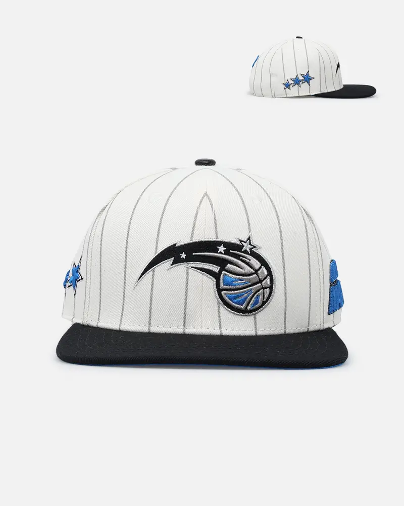 Pro Standard Orlando Magic Pinstripe Wool Snapback Eggshell/Yellow 1