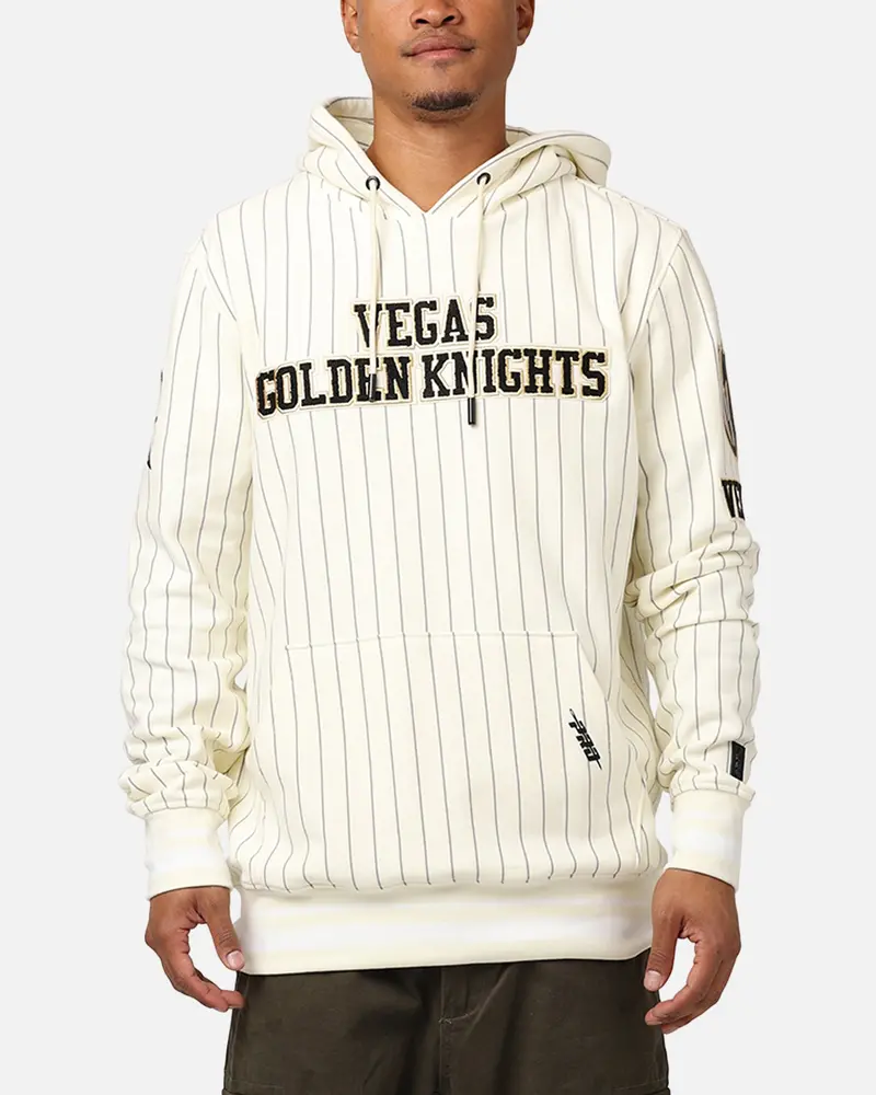 Pro Standard Vegas Golden Knights Pinstripe Hoodie Eggshell/Yellow 1