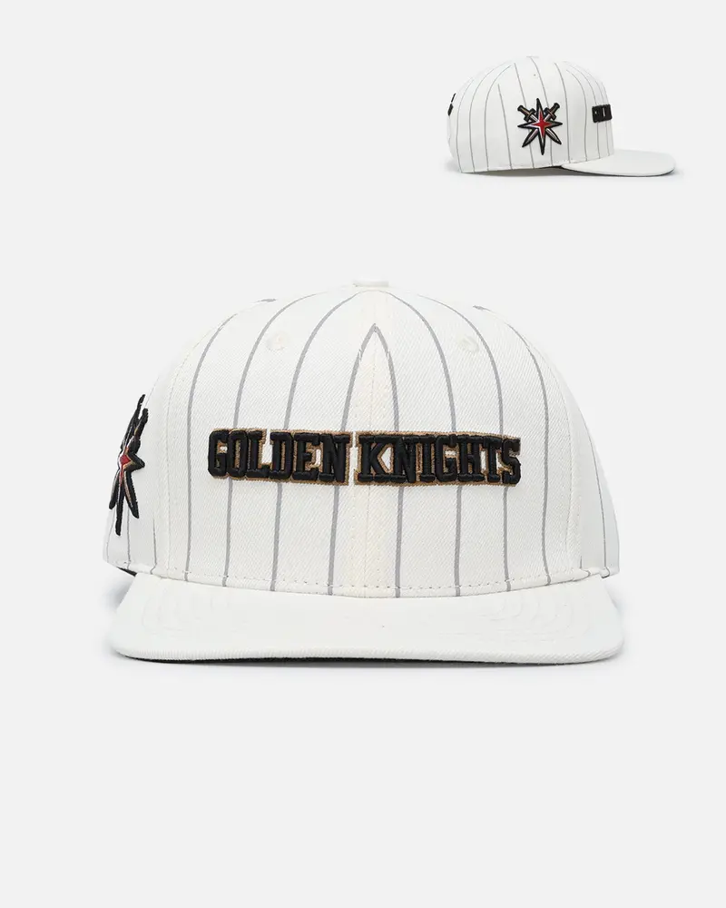 Pro Standard Vegas Golden Knights Pinstripe Snapback Eggshell/Yellow 1