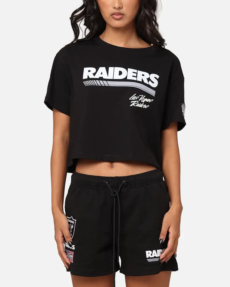Pro Standard Women's Las Vegas Raiders Fast Lane Cropped T-Shirt Black 1