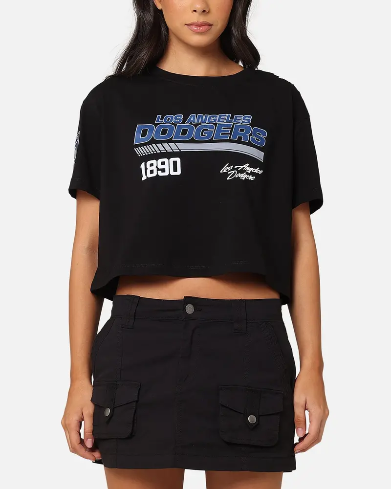 Pro Standard Women's Los Angeles Dodgers Boxy Cropped T-Shirt Black 1