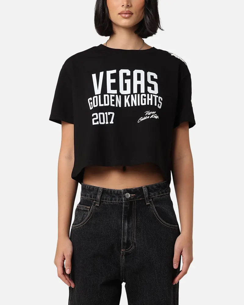 Pro Standard Women's Vegas Golden Knights Boxy Cropped T-Shirt Black 1