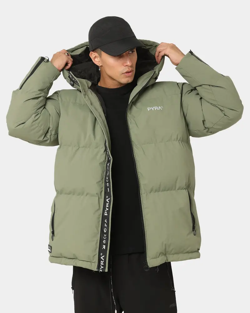 Pyra Alpine Puffa Jacket Olive Green 1