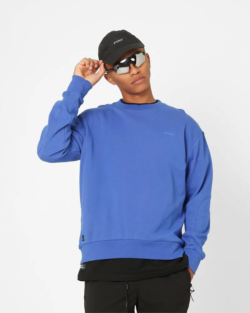 Pyra Classic Curved Crewneck Blue 1