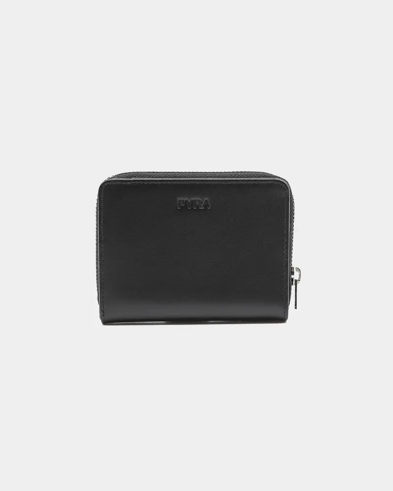 Pyra Men's Leather Zip Wallet Black Leather 1