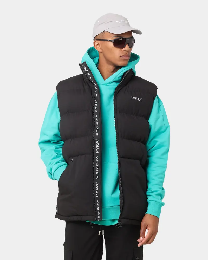 Pyra Sleeveless Puffa Vest Black 1