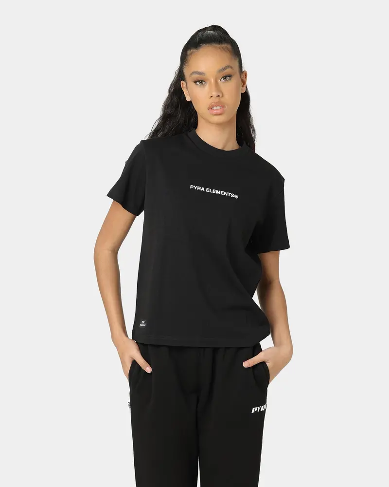 Pyra Women's Flow Logo T-Shirt Black/White 1