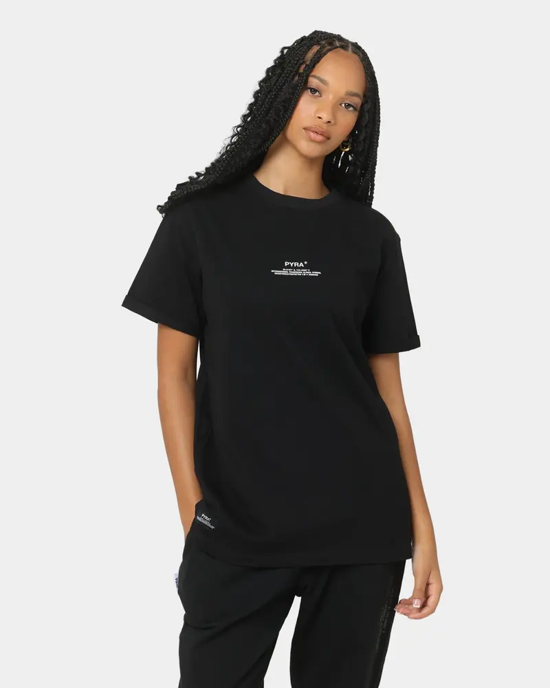 Pyra Women's Stacked Rolled T-Shirt Black 1