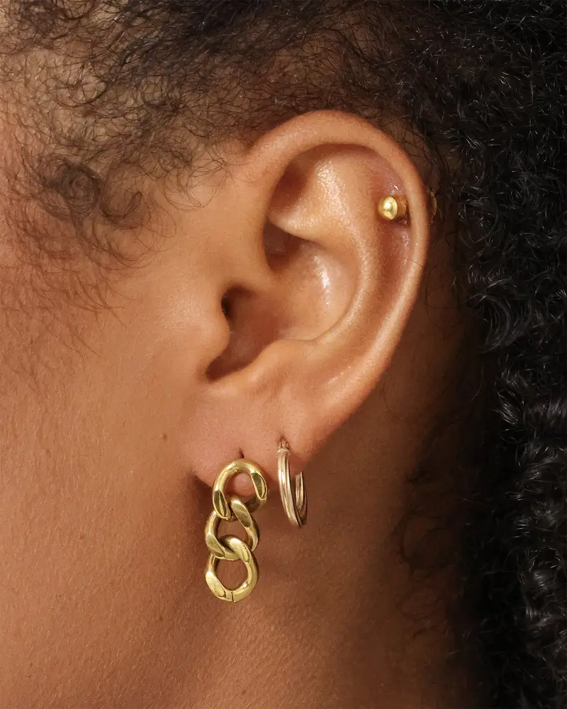Raising Hell Miami Link Earrings Gold 1