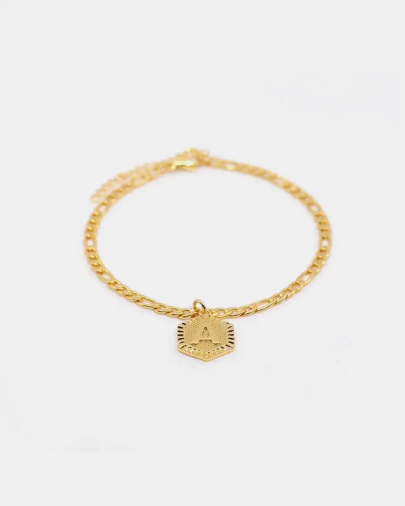 Raising Hell Women's Letter Anklet Gold 1