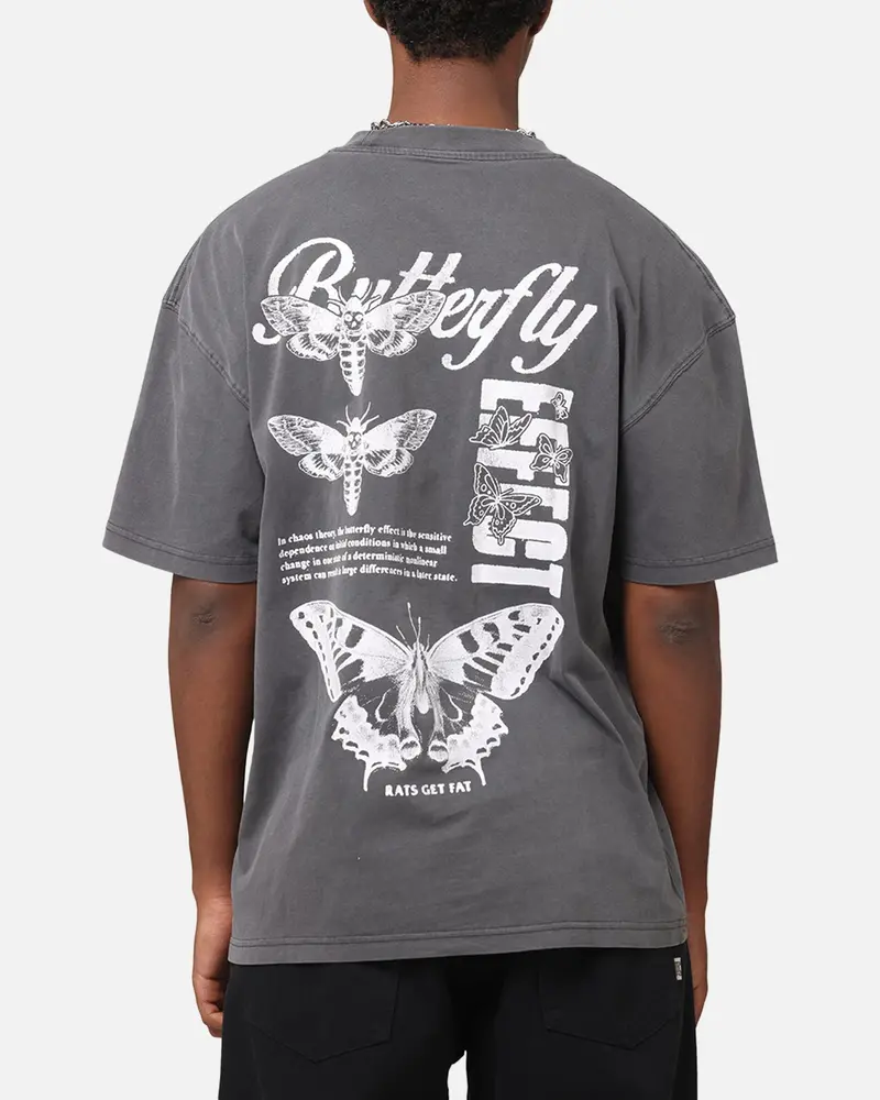 Rats Get Fat Butterfly Effect T-Shirt Charcoal 1