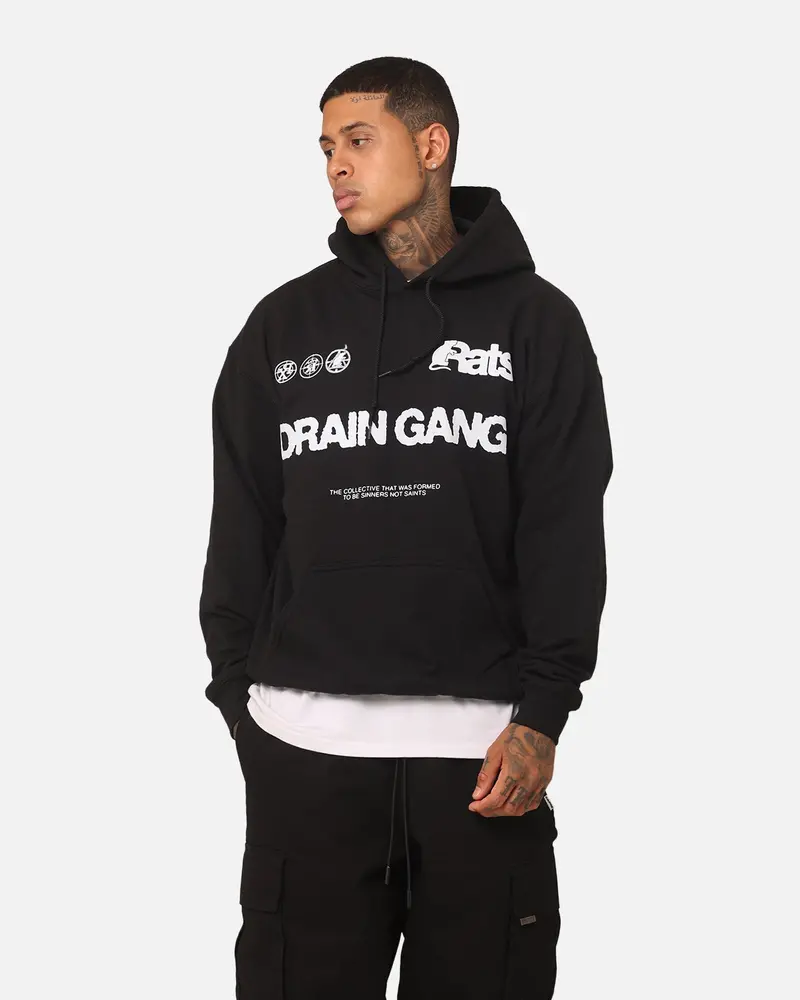 Rats Get Fat Drain Gang Hoodie Black 1