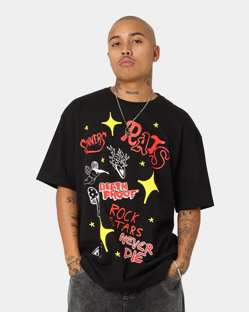 Rats Get Fat Sinners T-Shirt Black 1