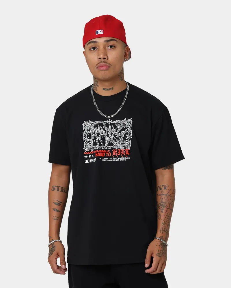 Rats Get Fat Skull Shot T-Shirt Black 1